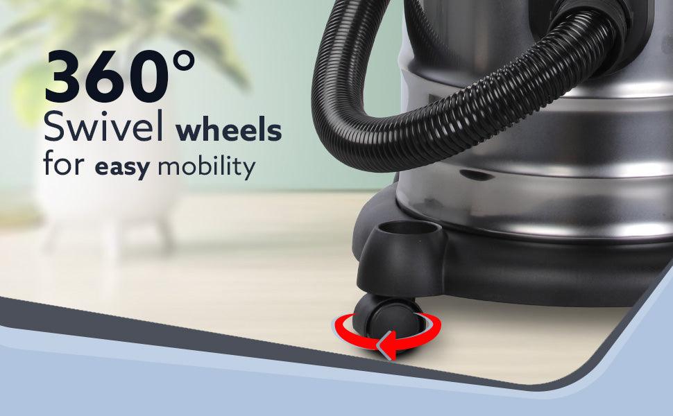 Wet & Dry Vacuum Cleaner, 1600 Watts, 21.5 Кра Suction Power, 25 litres Tank Capacity, Home Use, Blower Function, Washable 3L Dust Bag, Stainless Steel Body