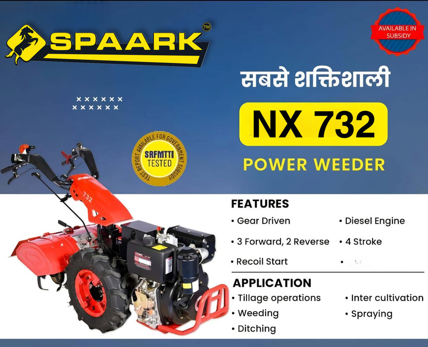 SPAARK NX 732 Power Weeder with Turning Brakes