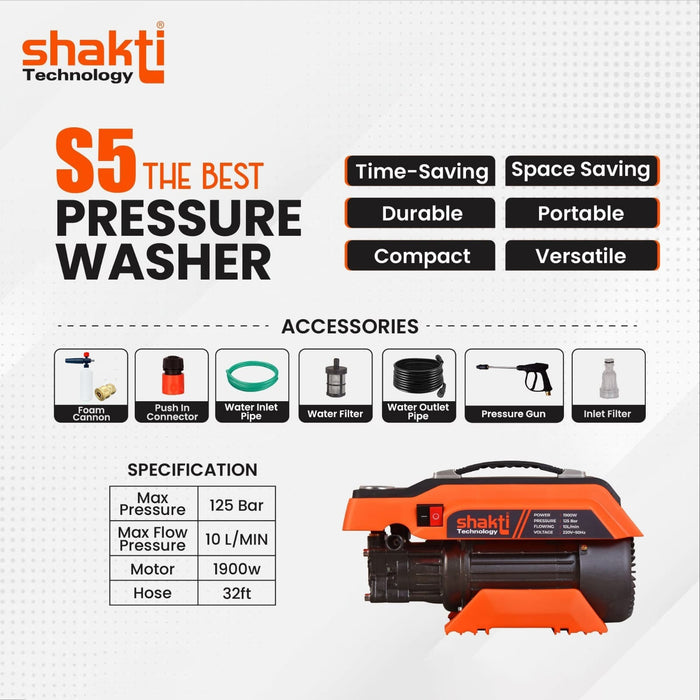 S5 Pro High Pressure Washer for Car, Bike and Commercial Purchase