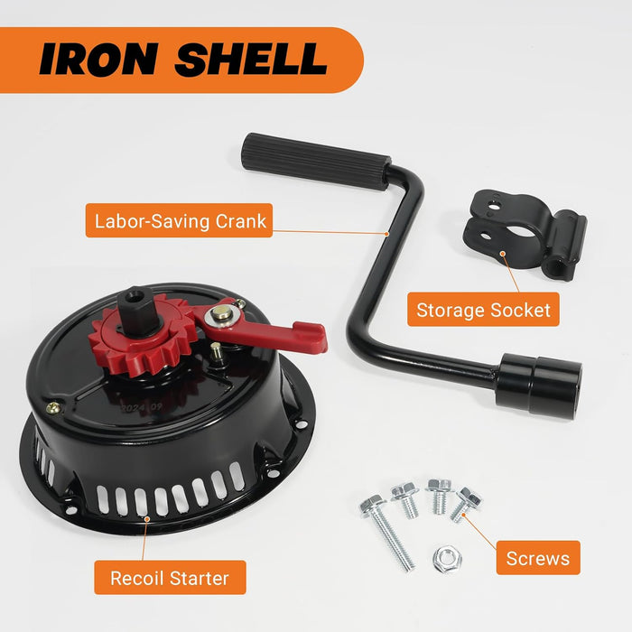 Hand crank starter for portable engines