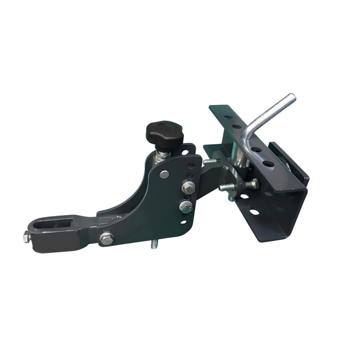 Adjustable heavy-duty metal hitch attachment for farm machinery