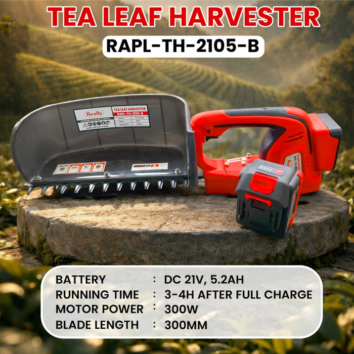 Cordless Tea Harvester | 21V Grass, Hedge Cutter 5.2 AH, With 30 cm Blade