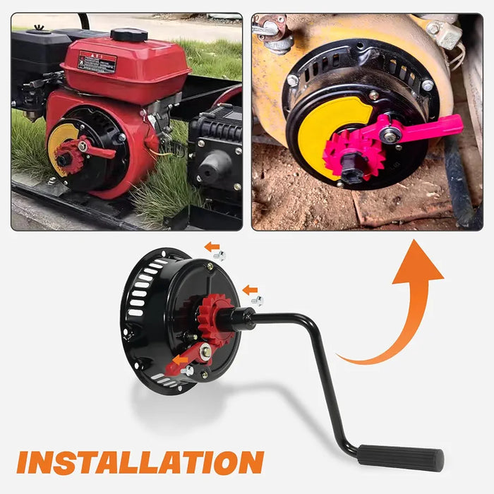 Hand crank starter for portable engines